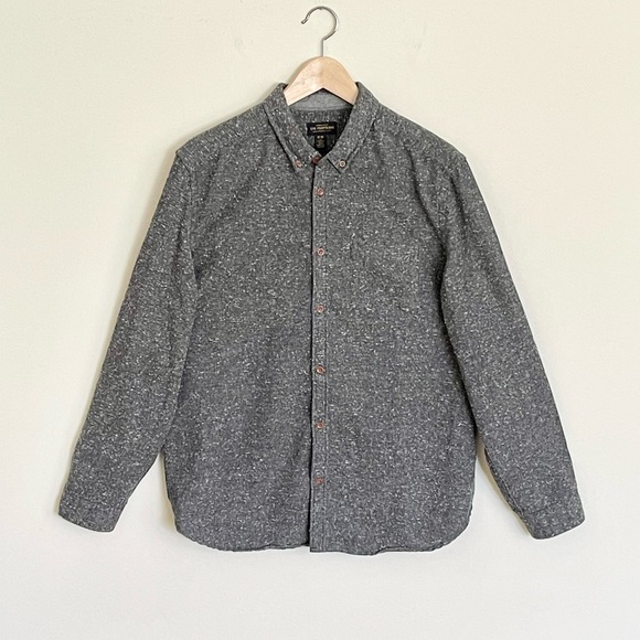 CPO Provisions Acrylic Blend Gray Button Down Shirt Men’s Medium - Picture 2 of 11